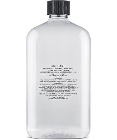St Clare Rosewater, Aloe & Witch Hazel Alcohol-Free Facial Toner - 16oz | Skin Care with Rose Water & Aloe Vera | Gentle Toner for Face & Skin - Buy Online on GoSupps.com