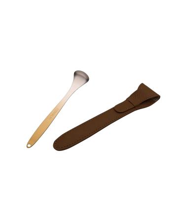 TE to TE Yo Okabe Tableware Manufacturer Made in Japan Moss & Premium II with Case Matte Champagne Genuine Leather Case (Brown)