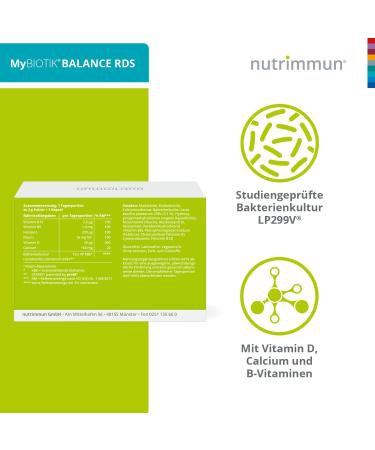 Nutrimmun MyBiotik Balance RDS - 20 Daily Portions of Probiotics & Vitamins (LP299V D B3 B6 B9 B12) | Dietary Supplements for Immune Health - International Shipping Available - Buy Online on GoSupps.com