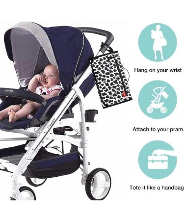 Lekebaby Nappy Changing Mat Portable Changing Mat Baby Travel Change Mat with Wipe-Pocket and Head Cushion Cow Stria Grey-Cow Stria - Buy Online on GoSupps.com