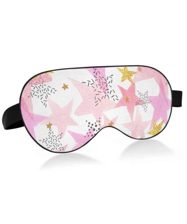 Haskirky Light Blocking Eye Mask Breathable and Adjustable Adult Men and Women Travel on Business Trips Yoga Meditation Light Smooth Comfortable Eye Mask Office Deep Sleep Goodies Watercolor Pink S