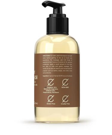 Organic Apricot Kernel Oil - 8 fl oz | Moisturizing for Face, Hair, Skin & Nails | Paraben-Free, SLS-Free, Fragrance-Free - 1 Pack - Buy Online on GoSupps.com