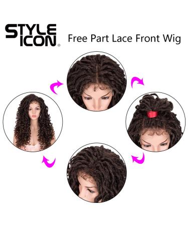 Style Icon 24 Inch Faux Locs Wig for Black Women - 4X4 Free Part Long Twist Synthetic Hair | T4/118 Color - Pack of 1 - Buy Online on GoSupps.com