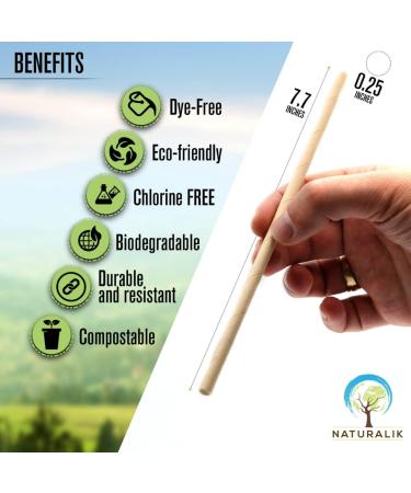 Naturalik Biodegradable Brown Paper Straws 300-Pack - Eco-Friendly & Durable Drinking Straws for Juices, Restaurants, Parties - Buy Online on GoSupps.com