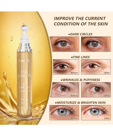 Soulight 5% Caffeine Eye Serum - Instant Wrinkle Filler & Face Lift for Eyes - Hydrating Eye Moisturizer with Niacinamide & Hyaluronic Acid - Buy Online on GoSupps.com
