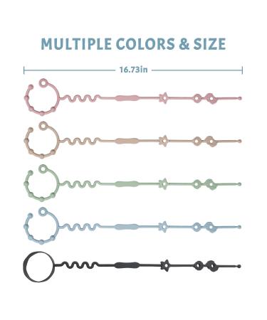 ClDy Baby Toy Pacifier Chain & Silicone Cup Catcher - BPA-Free Perfect for Strollers & High Chairs - 5 Piece Set - Buy Online on GoSupps.com