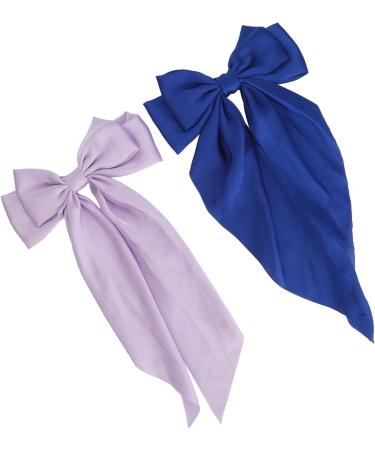 Big Hair Bows Double Layer Clips Aesthetic Decoration Purple Dark Blue for Women Hair Accessories - Buy Online on GoSupps.com