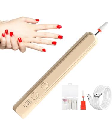 Drill for Nails - Shape USB Rechargeable Nail Drill Portable Professional Nail Polishing Tools Art Supplies with 6 Drill Bits for Home Nail Salon Manicure Khaki - Buy Online on GoSupps.com