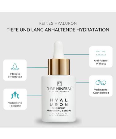 Buy Pure Mineral Supreme Hyaluron Anti-Aging Serum - Intensively Lifts & Hydrates - 30ml - Natural Dead Sea Minerals - Silicone Sulfate & Paraben-Free - Buy Online on GoSupps.com