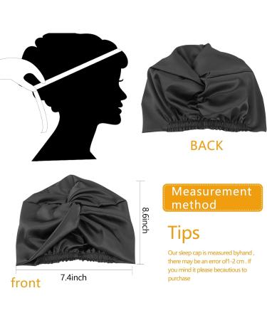 Mulberry Silk Hair Wrap for Sleeping | Double-Sided Sleep Cap | Silk Bonnet for Curly Hair | Black - Buy Online on GoSupps.com