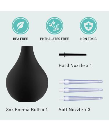Non-Toxic Silicone Enema Bulb Kit - 220ml Douche & Medical Clean Enema Kit - Buy Online on GoSupps.com