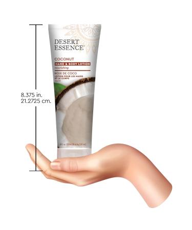 Desert Essence Coconut Hand & Body Lotion 8.0 fl. oz (Pack of 2) - Gluten-Free Vegan Formula with Organic Oils - Nourishing Moisturizer for Daily Use - Buy Online on GoSupps.com