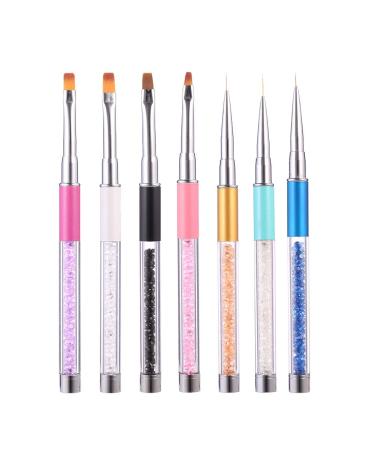 ATNIGHT 7 PCs Acrylic Nail Brush Set - UV Gel Nail Art Brush Pens for DIY & Salon Use - Nail Liner & Builder Tools - Buy Online on GoSupps.com