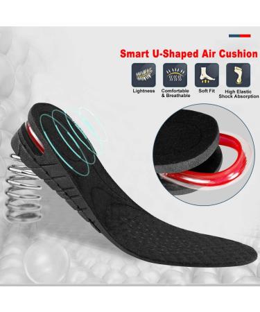 RMENOOR 4-Layer Air-Padded Height Increase Insoles - Adjustable 3-7.5cm Invisible Heel Lift Inserts for Men & Women - Black - Buy Online on GoSupps.com