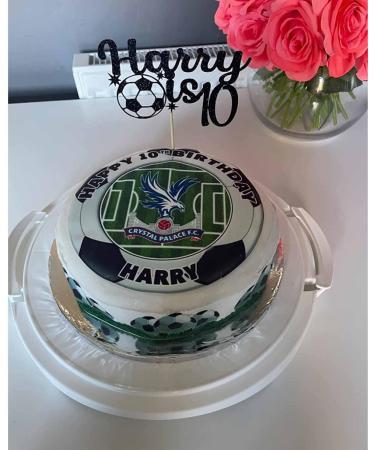 Your Football Team Logo Birthday Personalised 7.5 in Edible Icing paper Cake Topper Decoration - Buy Online on GoSupps.com