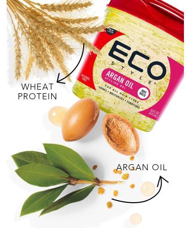 Eco Style Styling Gel with Moroccan Argan Oil - 473ml | All Day Hold, Alcohol-Free, Paraben-Free, Sulphate-Free | No Flaking, Anti-Itch - Pack of 1 - Buy Online on GoSupps.com