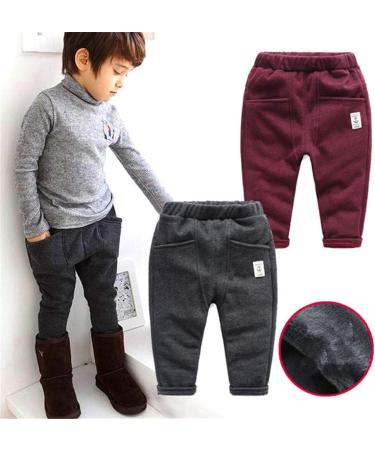 Mud Kingdom Little Boys Fleece Pants - 5 Years, Anchor Red | Warm Winter Tight Fit - Buy Online on GoSupps.com