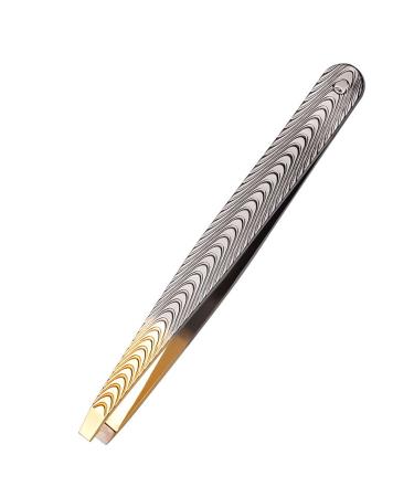 TAKUZA tweezers for plucking eyebrows thickening tweezers with angled jaws stainless steel tweezers for facial care for plucking eyebrows beard hair or small hairs for women and men