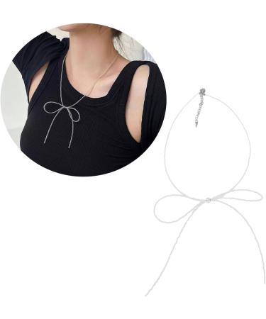 Oralgo Stylish Loop Trailer Necklace | Unique Pearl & Acrylic Design for Everyday Elegance & Parties - Buy Online on GoSupps.com