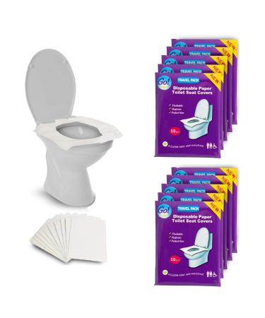 GoHygiene - Disposable Paper Toilet Seat Covers 8 PACKS (80-Count) + 2 FREE PACKS (20-Count)!