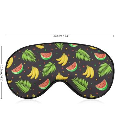 Watermelon Banana and Palm Sleep Mask: Adjustable Eye Cover for Sleeping, Blocking Light - Men's and Women's Night Travel Nap Companion - Buy Online on GoSupps.com