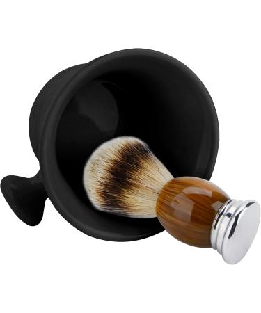 Linkidea Ceramic Shaving Mug with Knob - Deep Size Wet Shaving Bowl for Men (Black) | Ideal for Shaving Soap & Cream - International Shipping - Buy Online on GoSupps.com