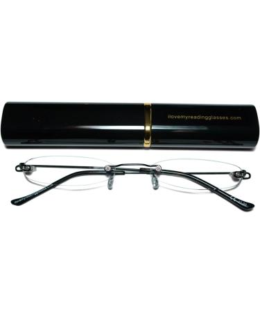 Ultra Light Rimless Reading Glasses - Black - +1.5 Diopters for Comfortable Vision | International Shipping - Buy Online on GoSupps.com
