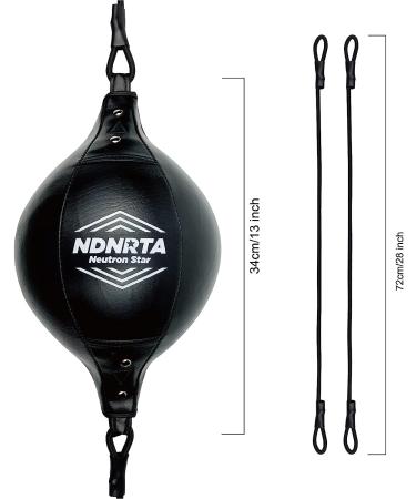 NDNRTA Double End Bag - Upgraded Classic Style | Leather Boxing Ball from US | Boxing Equipment for Floor to Ceiling | Black - Buy Online on GoSupps.com