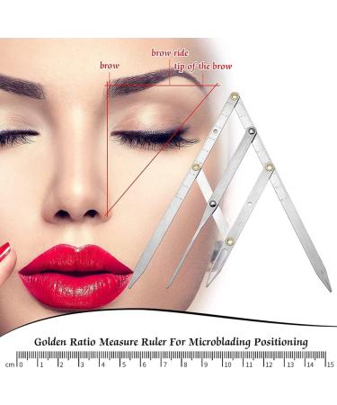 Zerthaus Eyebrow Ruler 3 Point Positioning Ruler Golden Ratio Eyebrow Measuring Ruler-Silver - Buy Online on GoSupps.com