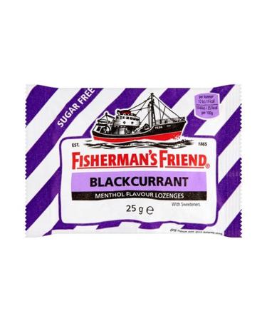 Fishermans Friend Blackcurrant Flavour Lozenges with Sweeteners 25g-PACK-OF-12 by Fishermans