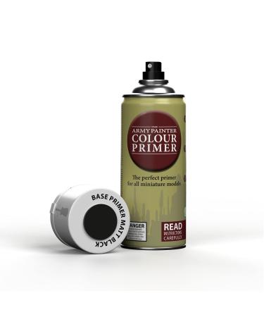 The Army Painter Color Primer Spray Paint  Matt Black  400ml  13.5oz - Acrylic Spray Undercoat for Miniature Painting - Spray Primer for Plastic Miniatures