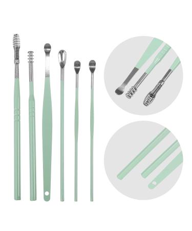 VOCOSTE 6Pcs Stainless Steel Ear Cleansing Tool Set with Faux Leather Packaging - Green - Buy Online on GoSupps.com