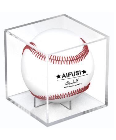Baseball Display Case, UV Protected Acrylic Cube Baseball Holder Square Clear Box Memorabilia Display & Storage Sports Official Baseball Display Case - Autograph Display - Fits Official Size Ball 1 PACK