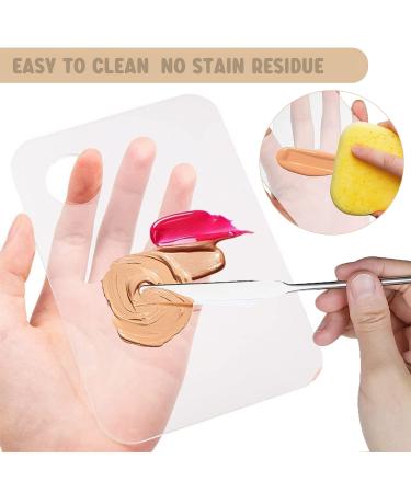 Stainless Steel Makeup Spatula and Palette Set - Acrylic Foundation Palette with Tiny Tool for Nail Art, Eye Shadow, Eyelash, and Face Makeup - Buy Online on GoSupps.com