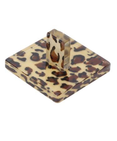 Japanese Nail Base Heart Shaped Round Leopard Print Nail Practice Base Portable Display Stand for Nail Salon(Square)