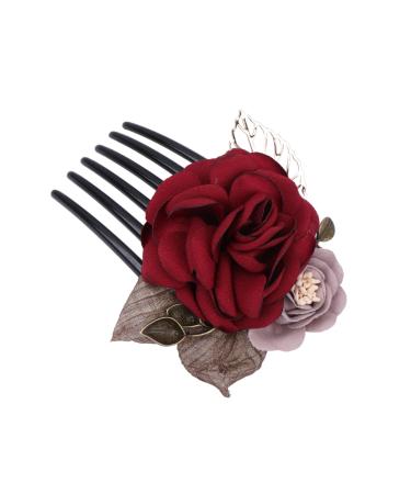 DOITOOL Wedding Hair Comb Womens Hair Accessories Goody Hair Clips for Women Bridal Hair Rhinestone Headpiece Hair Combs for Women Flower Hair Clips for Women Bride Rhinestones Hair Fork