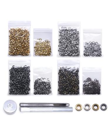 Grommet Kit 800 Sets Gronmets Eyelets with 3 Pieces Install Tool Kit, 4 Colors (100# Inner 3mm) - Buy Online on GoSupps.com