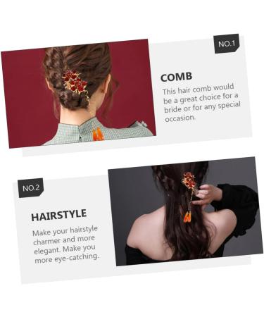 Ipetboom 1pc Hair Comb Women Hair Accessories Wedding Hair Clip Hair Jewels for Women Hair Retro Insert Comb Japanese Decor Agate Wedding Hair Decor Combs Pearl China Miss Copper - Buy Online on GoSupps.com