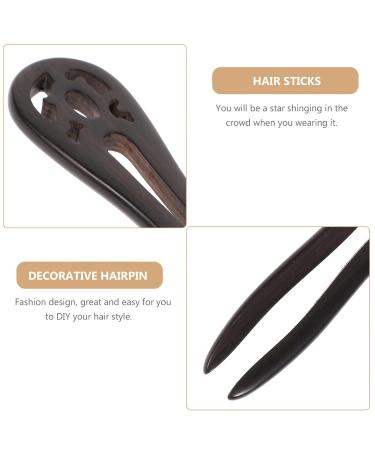 Natural Ebony Hairpin - Hollow Out Wooden Hair Accessories for Women | Shop Internationally - Buy Online on GoSupps.com