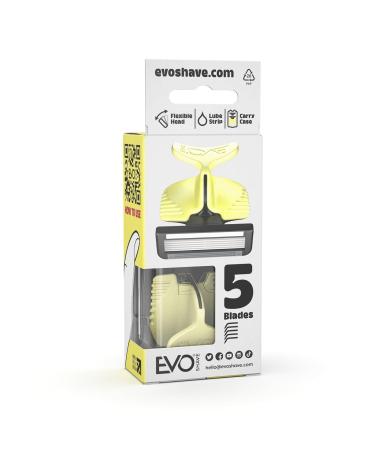 EvoShave Series 3 System Razor StartPack - Pastel Yellow Travel Case & 2 Replacement Blades | International Shipping Available - Buy Online on GoSupps.com