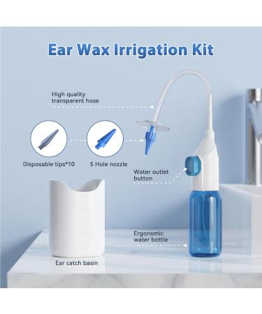 Qimic Ear Wax Removal Kit - Safe & Effective Ear Irrigation Flushing | Complete Cleaning Kit with 10 Replaceable Tips for Home Use - Buy Online on GoSupps.com