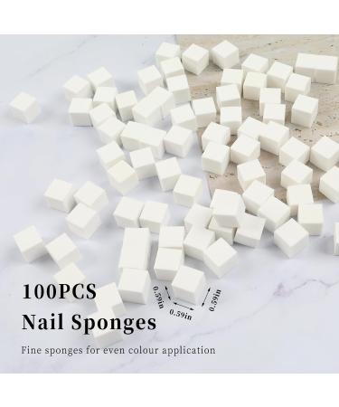 BQAN Nail Sponges for Ombre - 100Pcs White Nail Art Sponges with Gripper Pen for Perfect Manicure - Buy Online on GoSupps.com