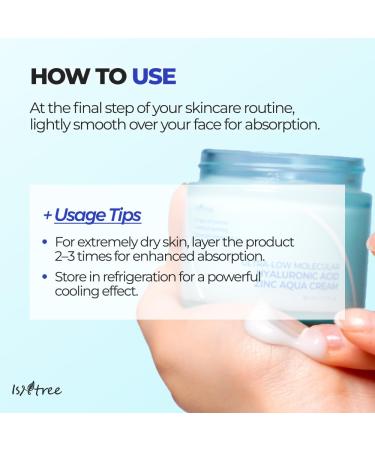 IsNtree ISTREE Zinc Aqua Cream 30ml 1.01 fl oz | Korean Skincare | Ultra-Low Molecular Hyaluronic Acid | Pore Refining & Oil Control | Cooling & Hydrating Gel Cream - Buy Online on GoSupps.com