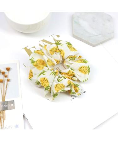 3 Pieces Set Elastic Pineapple Pattern Scrunchies | Stretchy Hair Rings for Girls - Random Colors - Buy Online on GoSupps.com