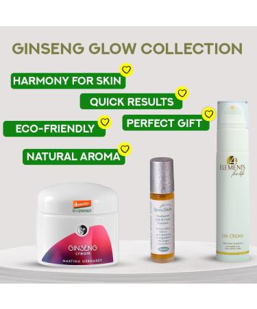 Ginseng Glow Collection: 24-hour cream by 4 Elements for Life Hyaluronic Acid Eye and Face Oil by SpiruSkin Ginseng Cream by Martina Gehardt - Buy Online on GoSupps.com