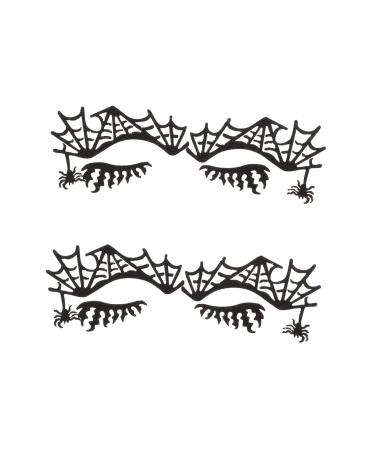 minkissy 2 Pairs Eye Shadow Stickers False Eyelashes Eye Stickers Makeup Halloween Temporary Eye Scary Eye Sticker Bat Face Decal Spider Stickers Girl Paper Child
