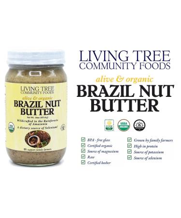 Organic Brazil Nut Butter - Fresh & Raw | Living Tree Community Foods | 16oz Jar | Small Batch, Always Fresh - Buy Online on GoSupps.com