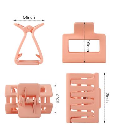 SHEVIEW Small Square Hair Claw Clips 4-Pack - Non-Slip Matte Finish Neutral Colors - Ideal for Thin to Medium Hair - Stylish Hair Accessories for Women and Girls - Buy Online on GoSupps.com
