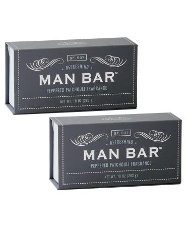 San Francisco Soap Company Man Bar 10 oz. Soap Bar - Peppered Patchouli (2-Pack) Peppered Patchouli 10 Ounce (Pack of 2)