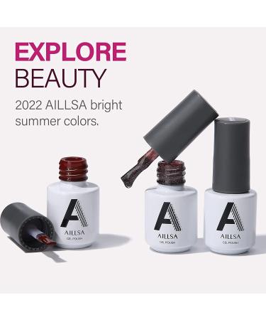 AILLSA Red Glitter Gel Nail Polish Set - 8 Colors for 2022 Spring Summer | Soak Off UV Gel Polish Kit for Nail Art Manicure - Perfect Holiday Gift for Women & Girls - Buy Online on GoSupps.com